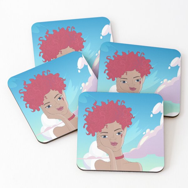 Item preview, pink hair cartoon woman designed and sold by senaeser.