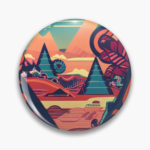 Item preview, Psychedelic Canyon: A Vibrant Popart Landscape Print designed and sold by DigitalByEb.