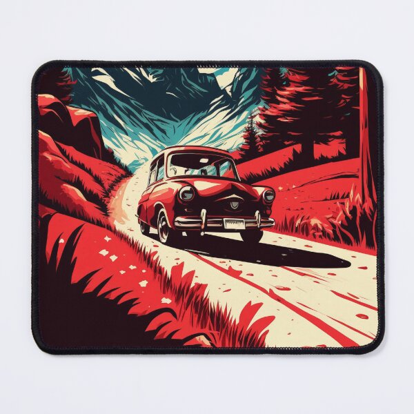 Item preview, Vintage Red Car Driving Through Nature designed and sold by Scraponzo.