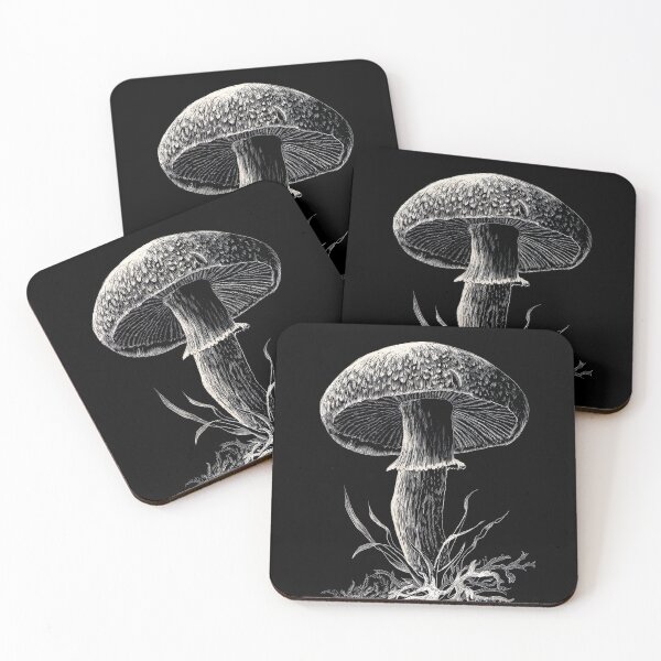 Item preview, Agaricus macrosporus mushroom (scraperboard) designed and sold by Painting By Nature.