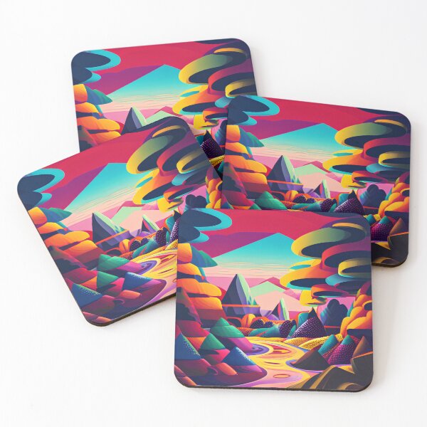 Item preview, Psychedelic Canyon: A Vibrant Popart Landscape Print designed and sold by DigitalByEb.