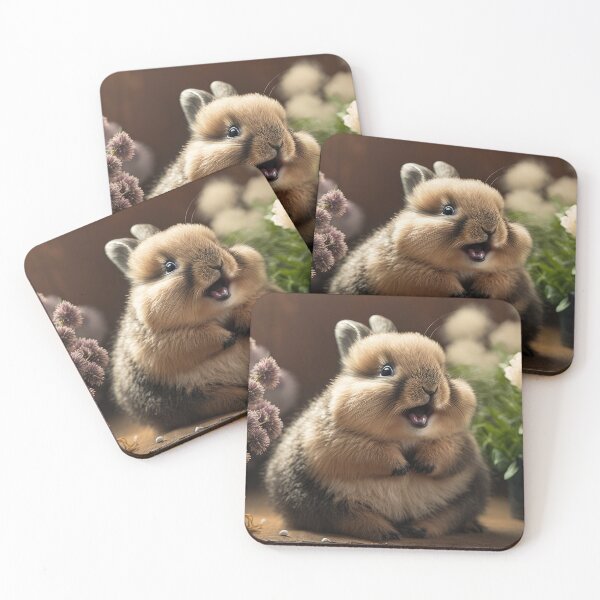 Item preview, A cute happy Easter bunny with flowers in the background. Generative AI technology. designed and sold by HappyPrompt.