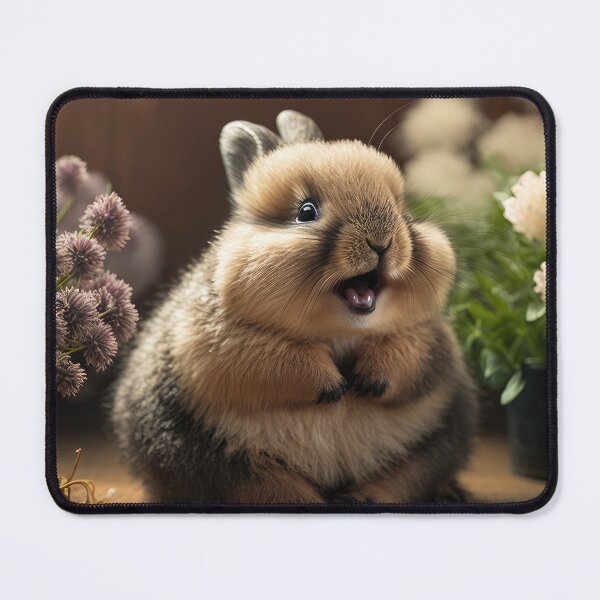 Item preview, A cute happy Easter bunny with flowers in the background. Generative AI technology. designed and sold by HappyPrompt.