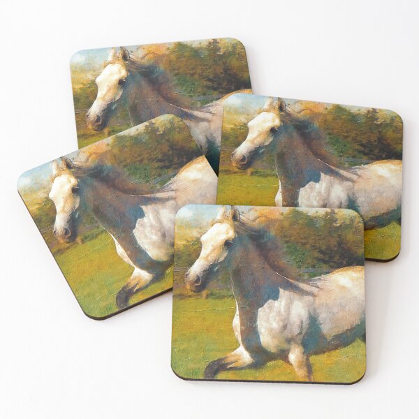 Item preview, Orlov Trotter horse running inside ranch - digital painting designed and sold by NickoPrints.