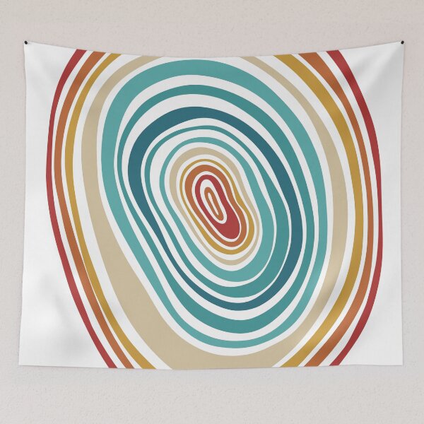 Item preview, Retro Rainbow Tree Rings designed and sold by KatsCanvas.
