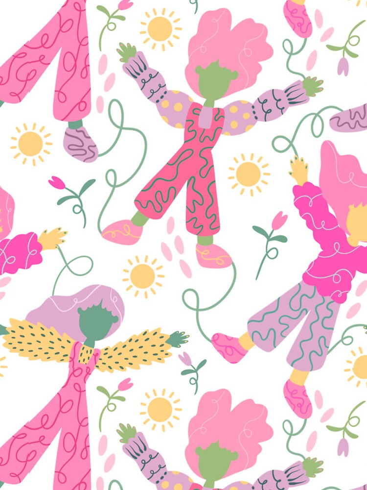 Thumbnail 4 of 4, iPhone Case, Spring Girls Repeat Pattern  designed and sold by EmiLouDesign.