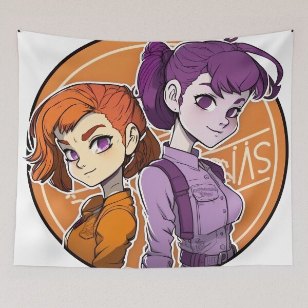 Item preview, Dynamic Duo: Cool Cartoon Girls designed and sold by SML(Smiling Cool) PinkBubble.