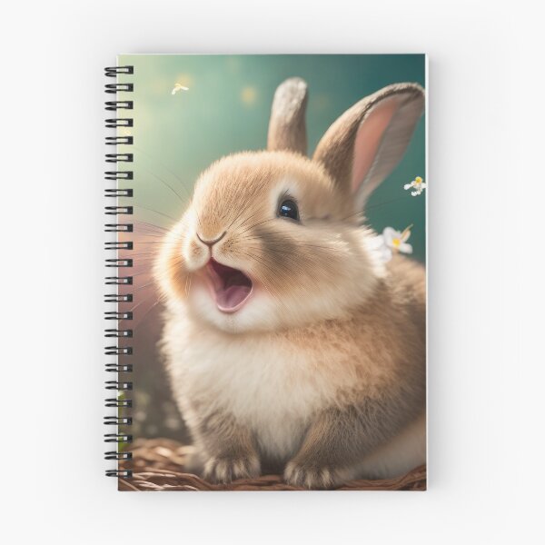 Item preview, A cute happy Easter bunny with spring flowers in the background. Generative AI technology. designed and sold by HappyPrompt.