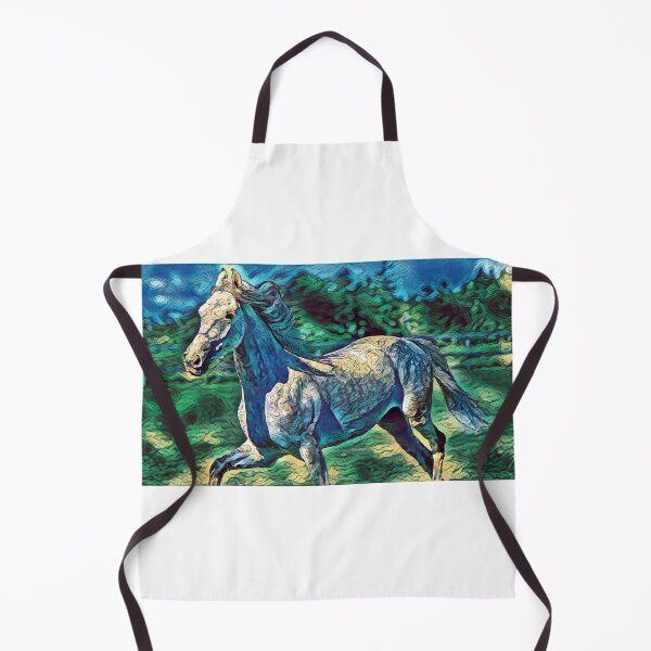 Item preview, Orlov Trotter horse running – abstract curved lines art in blue and green designed and sold by NickoPrints.