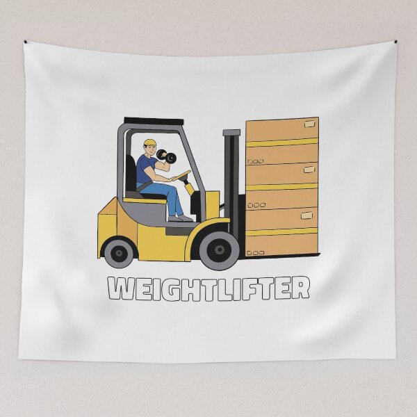 Item preview, Funny Forklift Worker Weightlifting Art designed and sold by MrEddie10.