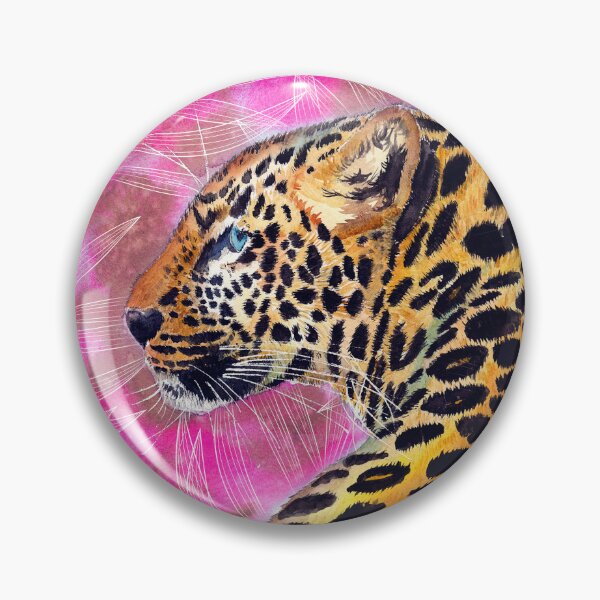 Item preview, Watercolor leopard on the pink background designed and sold by MaryWatercolor.