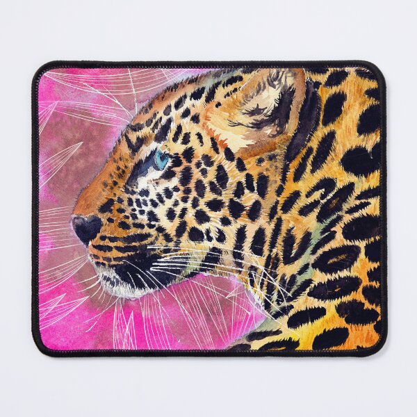 Item preview, Watercolor leopard on the pink background designed and sold by MaryWatercolor.