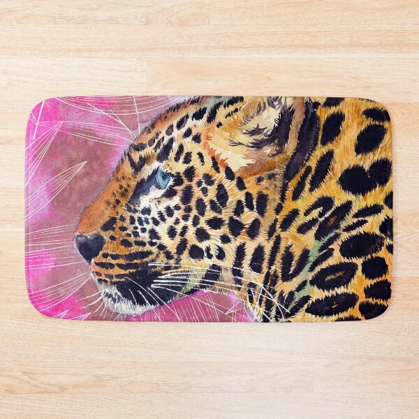 Item preview, Watercolor leopard on the pink background designed and sold by MaryWatercolor.