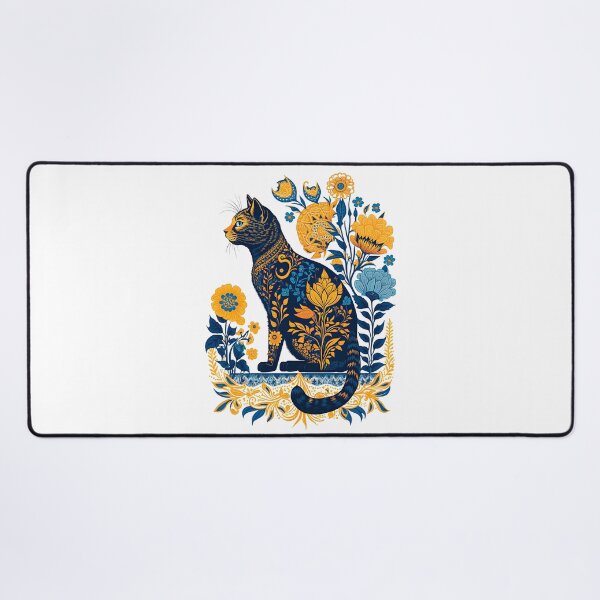 Item preview, Ukraine Cat Cute Floral Vintage Ukrainian Flag & Vyshyvanka designed and sold by SecretDicer.