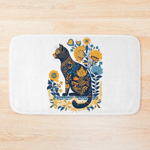 Item preview, Ukraine Cat Cute Floral Vintage Ukrainian Flag & Vyshyvanka designed and sold by SecretDicer.
