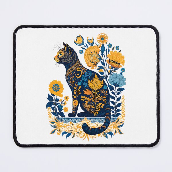 Item preview, Ukraine Cat Cute Floral Vintage Ukrainian Flag & Vyshyvanka designed and sold by SecretDicer.
