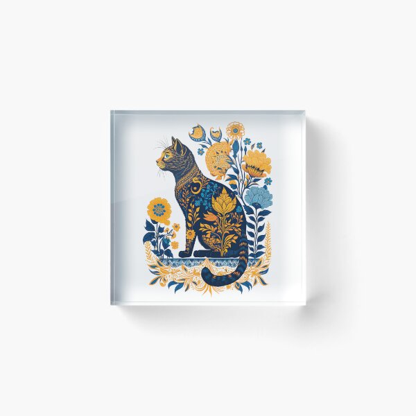 Item preview, Ukraine Cat Cute Floral Vintage Ukrainian Flag & Vyshyvanka designed and sold by SecretDicer.