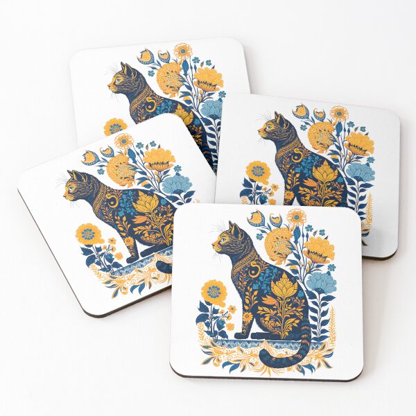 Item preview, Ukraine Cat Cute Floral Vintage Ukrainian Flag & Vyshyvanka designed and sold by SecretDicer.