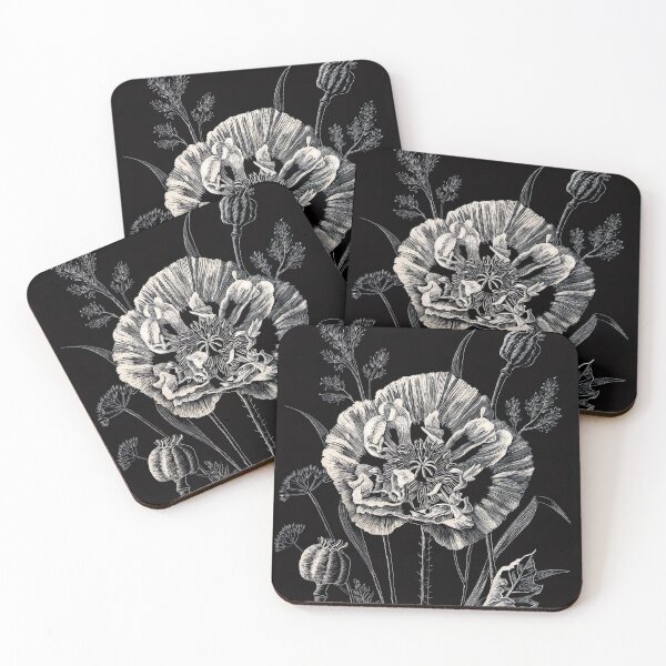 Item preview, Opium Poppy (scraperboard) designed and sold by Painting By Nature.