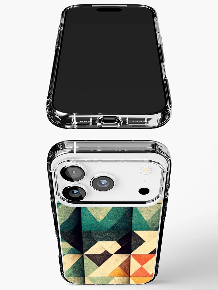 Thumbnail 3 of 5, iPhone Case, Rustic Square Tile Patterns designed and sold by CosyDesign.