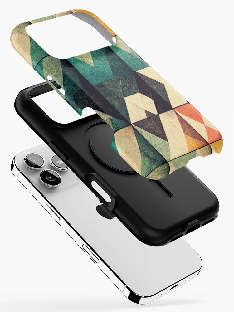 Thumbnail 2 of 4, iPhone Case, Rustic Square Tile Patterns designed and sold by CosyDesign.