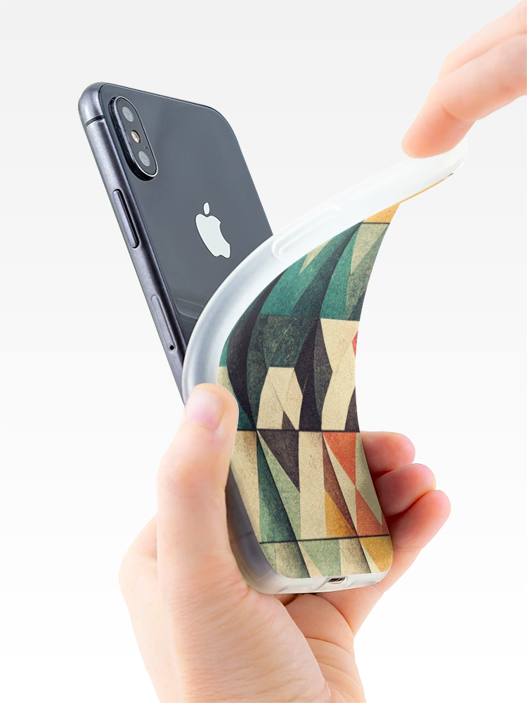 Thumbnail 4 of 5, iPhone Case, Rustic Square Tile Patterns designed and sold by CosyDesign.