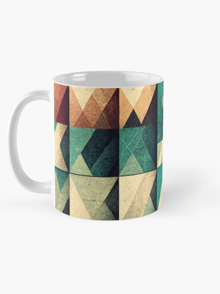 Thumbnail 5 of 6, Coffee Mug, Rustic Square Tile Patterns designed and sold by CosyDesign.