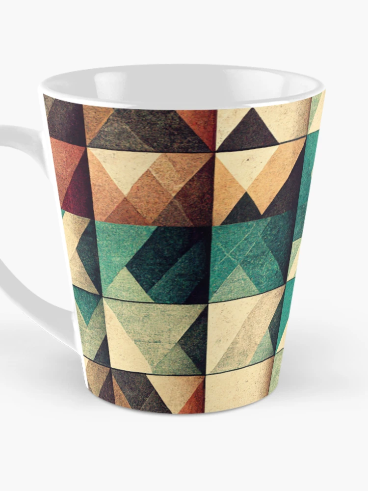 Thumbnail 3 of 4, Coffee Mug, Rustic Square Tile Patterns designed and sold by CosyDesign.