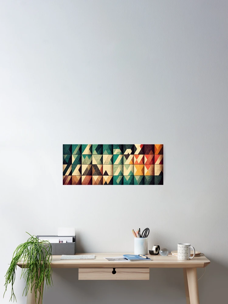 Thumbnail 2 of 3, Poster, Rustic Square Tile Patterns designed and sold by CosyDesign.