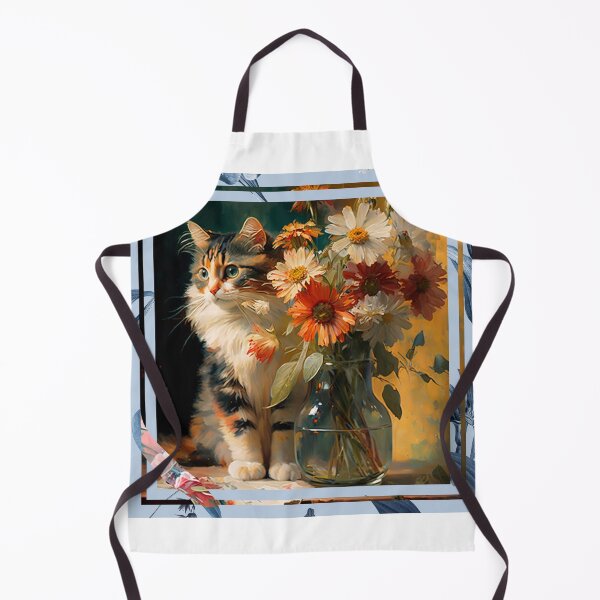 Item preview, Cat and Flower Oil Painting on Sale designed and sold by Lobory.