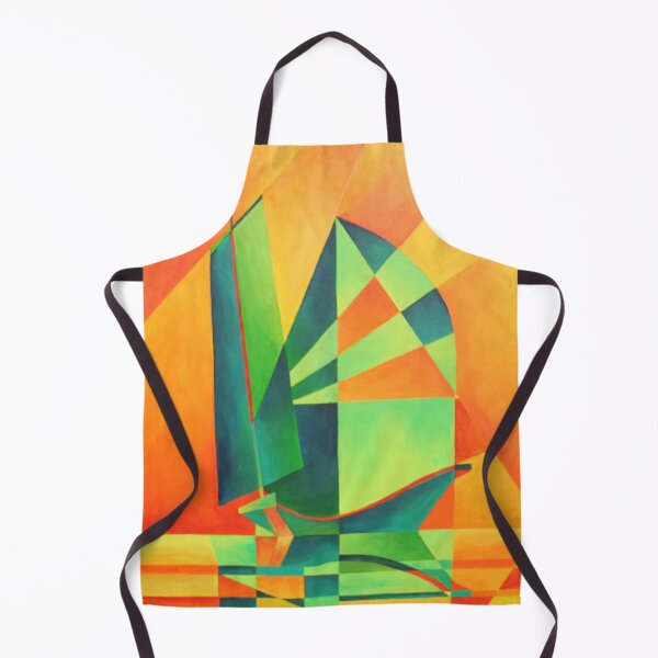 Item preview, Chinese Junk Sails at Sunrise Orange And Green Abstract designed and sold by taiche.