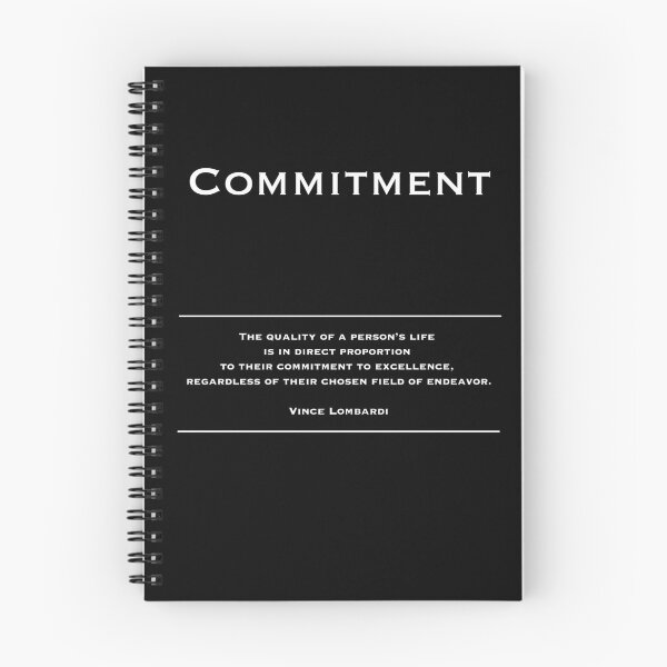 Item preview, Commitment - Motivational Inspirational Corporate Office Wall Art Black and White T-Shirt / Poster / Sticker / Mug designed and sold by Read This Already.
