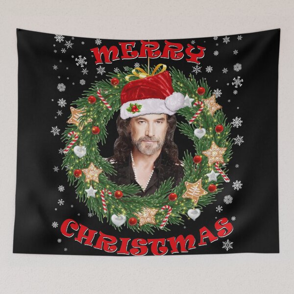 Item preview, Merry Xmas Antonio Solis Santa Hat and Christmas Wreath designed and sold by KristineFisher.