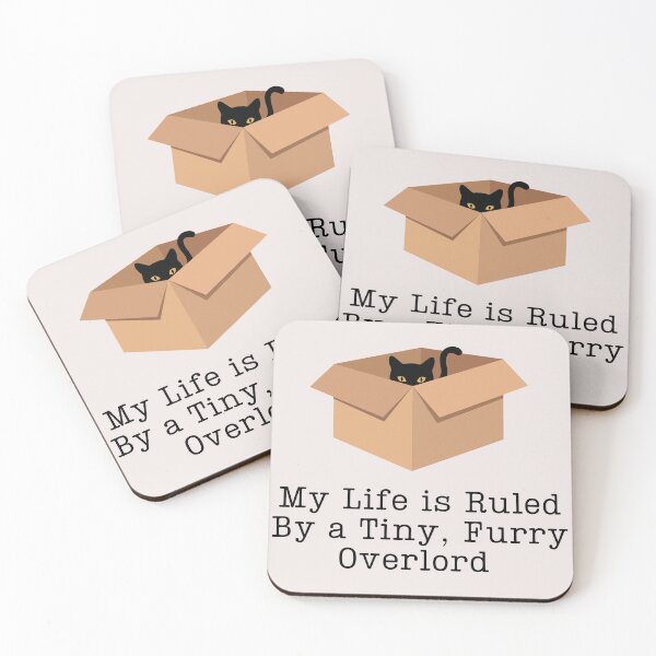 Item preview, black cat in the box My Life Is Ruled By a Tiny Furry Overlord designed and sold by Cheeeeky.