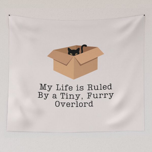 Item preview, black cat in the box My Life Is Ruled By a Tiny Furry Overlord designed and sold by Cheeeeky.