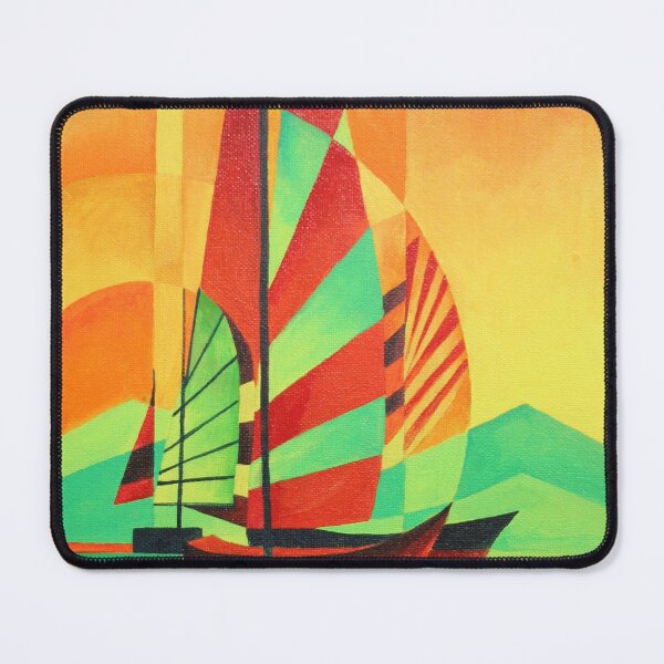Item preview, Chinese Junks Sail to Shore In Cubism Geo Art designed and sold by taiche.