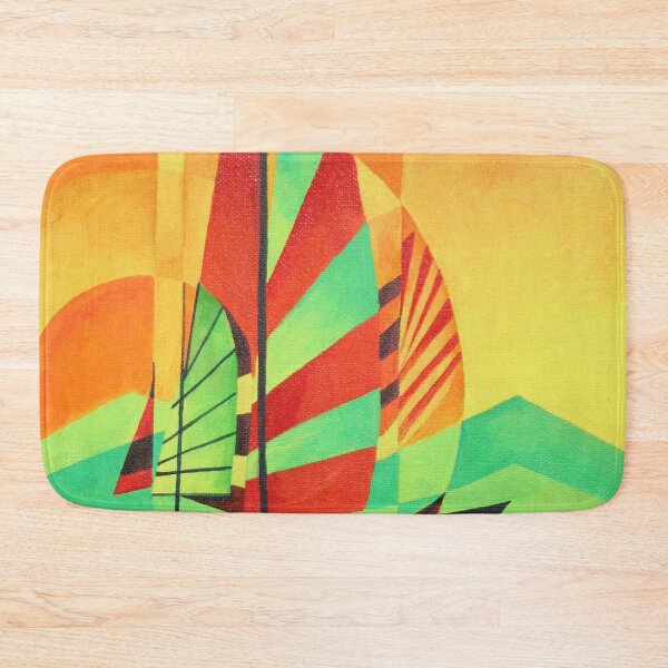 Item preview, Chinese Junks Sail to Shore In Cubism Geo Art designed and sold by taiche.