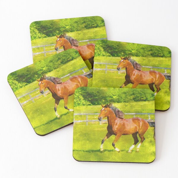 Item preview, Orlov Trotter horse running on pasture – digital painting designed and sold by NickoPrints.