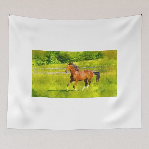 Item preview, Orlov Trotter horse running on pasture – digital painting designed and sold by NickoPrints.