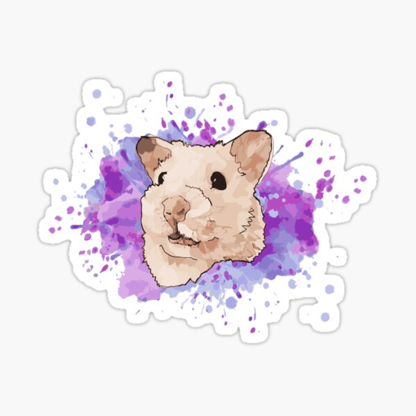 Stitch Hamster Splash - Purple Sticker