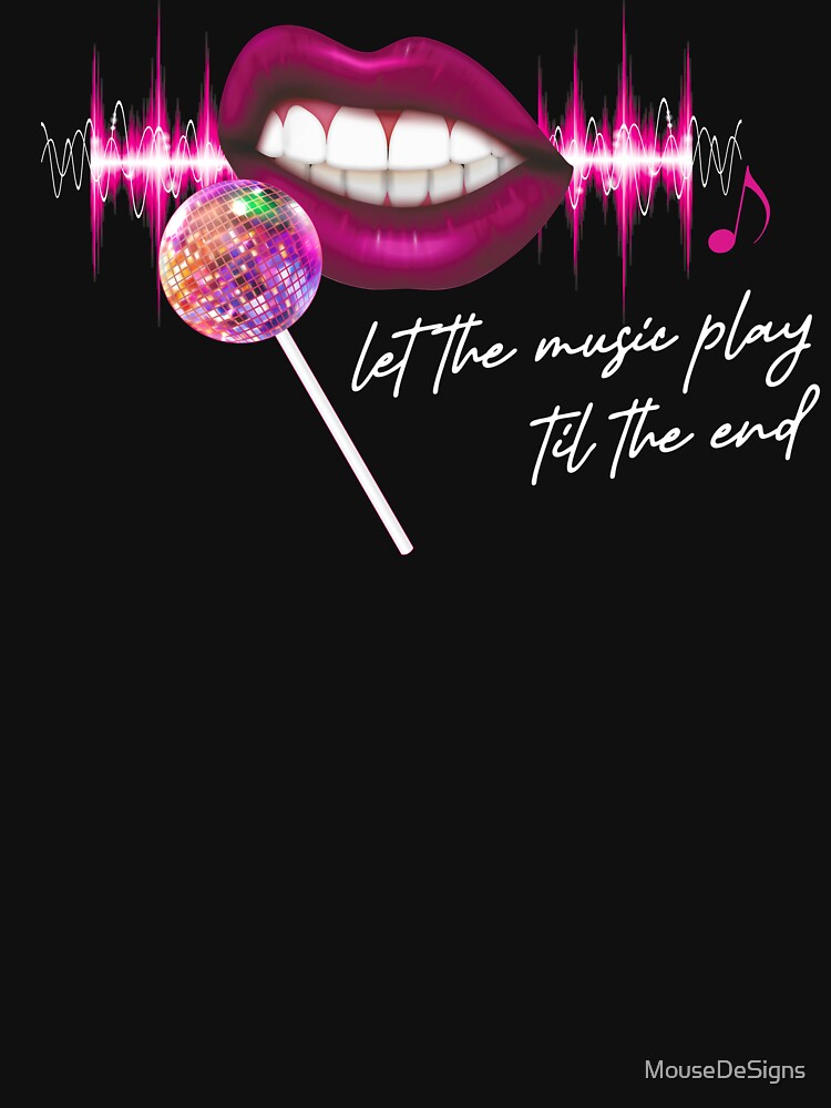 Let The Music Play Til The End Pink Lips Mirrorball Lollipop  