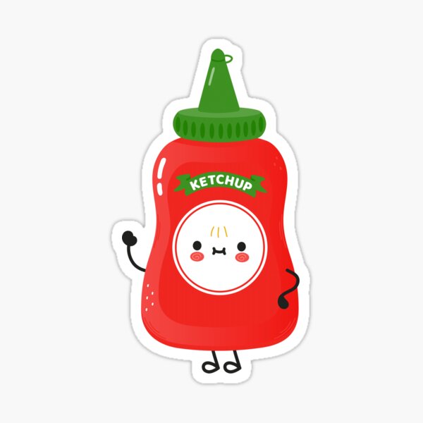 Sticker for Sale avec l'œuvre « Étiquette de ketchup drôle » de l