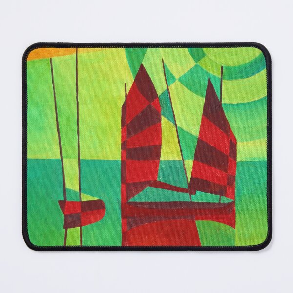 Item preview, Chinese Junks On Still Waters Cubism Art designed and sold by taiche.