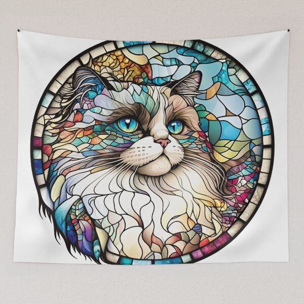 Item preview, Ragdoll Stained Glass Cat Ragdoll designed and sold by ThePetozoicEra.