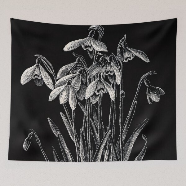 Item preview, Snowdrops (scraperboard) designed and sold by Painting By Nature.
