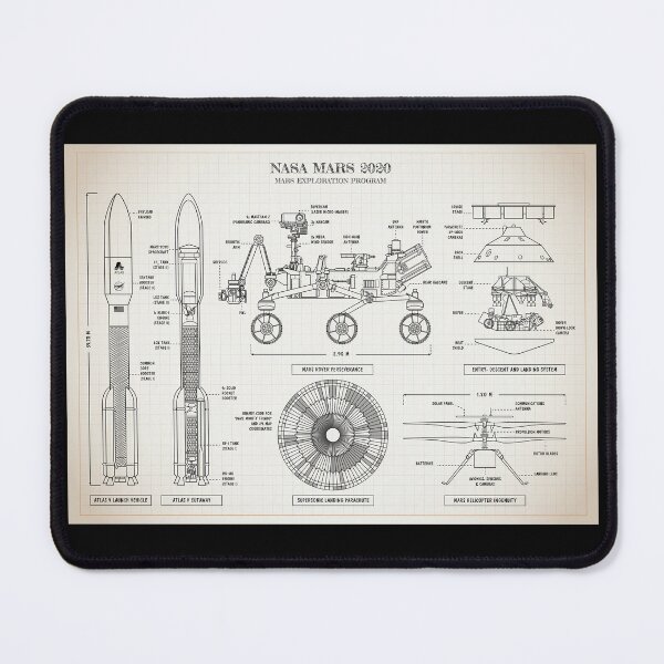 Item preview, NASA Mars 2020. Perseverance and Ingenuity (Ivory Brown Grid) designed and sold by BGALAXY.