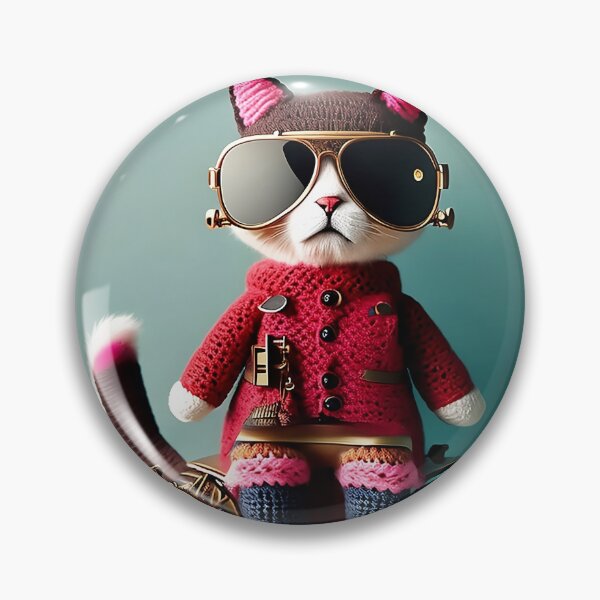 Item preview, Crochet Cat with Sunglasses designed and sold by cuprum.