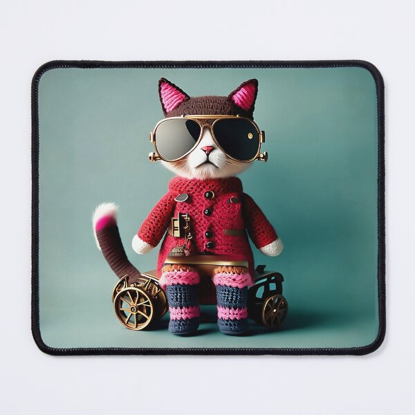 Item preview, Crochet Cat with Sunglasses designed and sold by cuprum.