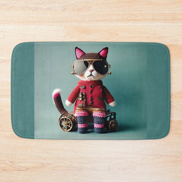Item preview, Crochet Cat with Sunglasses designed and sold by cuprum.