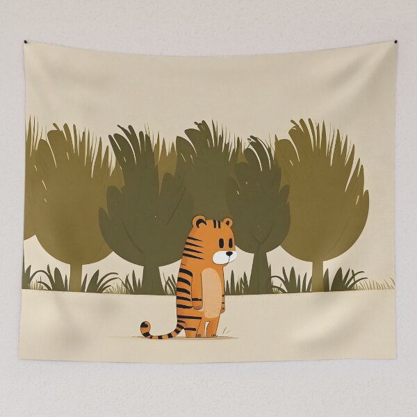 Item preview, Lonely Tiger Cartoon designed and sold by AgitProPrints.